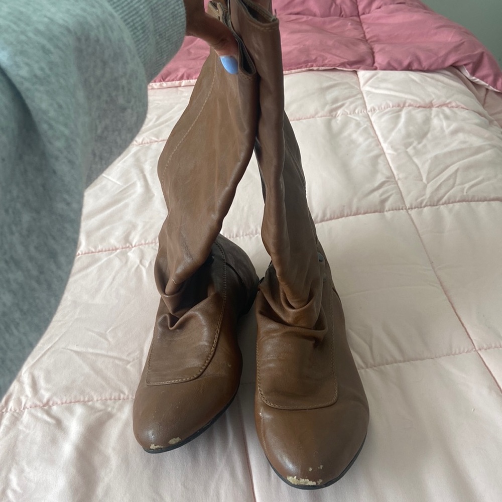 Brown tall boots